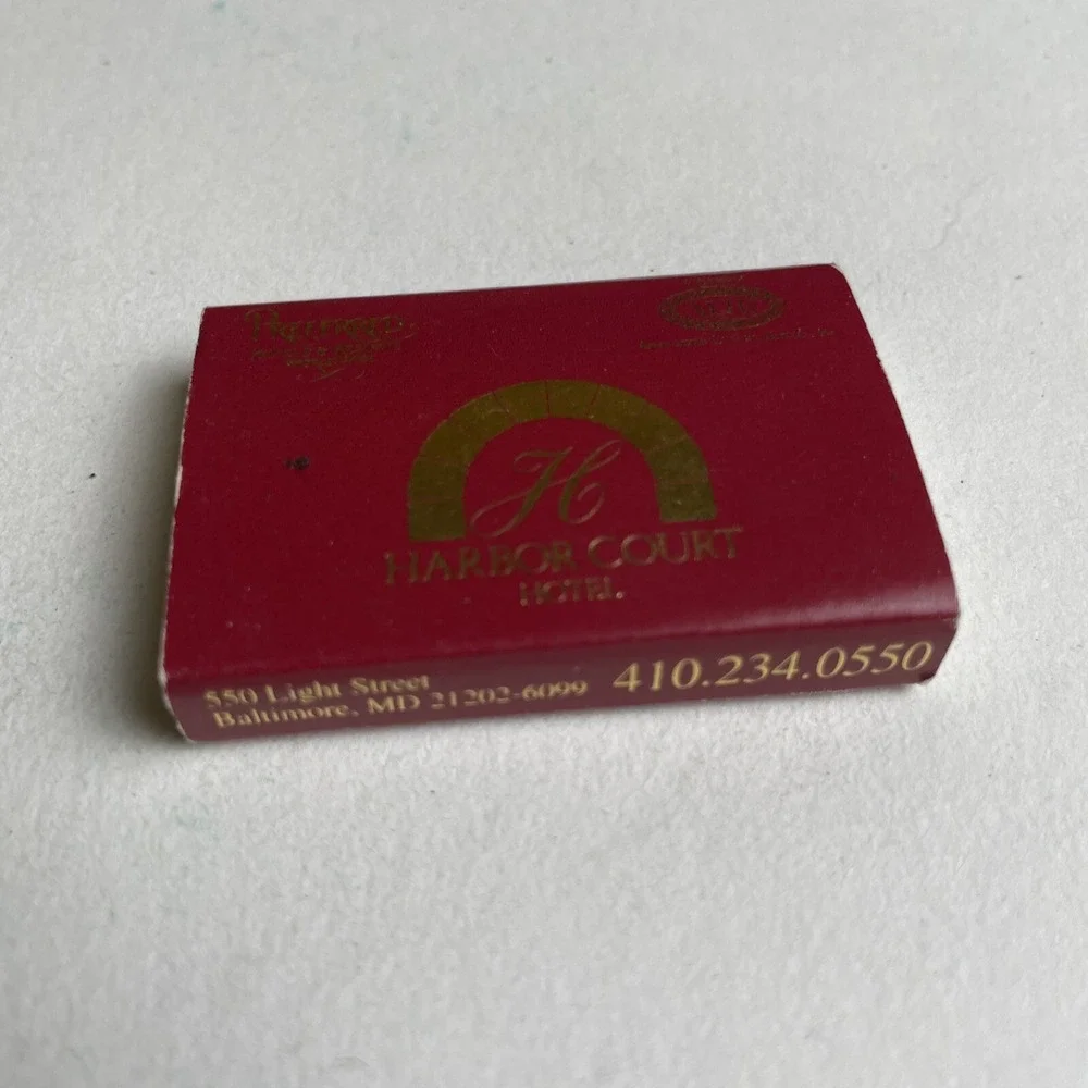 Vintage Harbor‎ Court Hotel Matchbook - Baltimore Inner Harbor Collectible